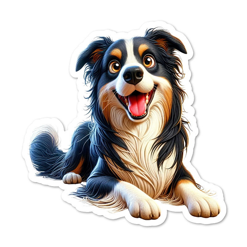 Border Collie, Funny Dog Vinyl Sticker, Water Resistant, Indoor Use, 2 Sizes