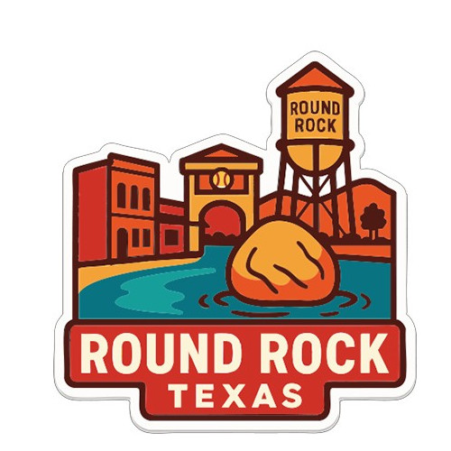 Round Rock Texas Sticker Decal Vinyl Die-Cut City Skyline Landmark Design