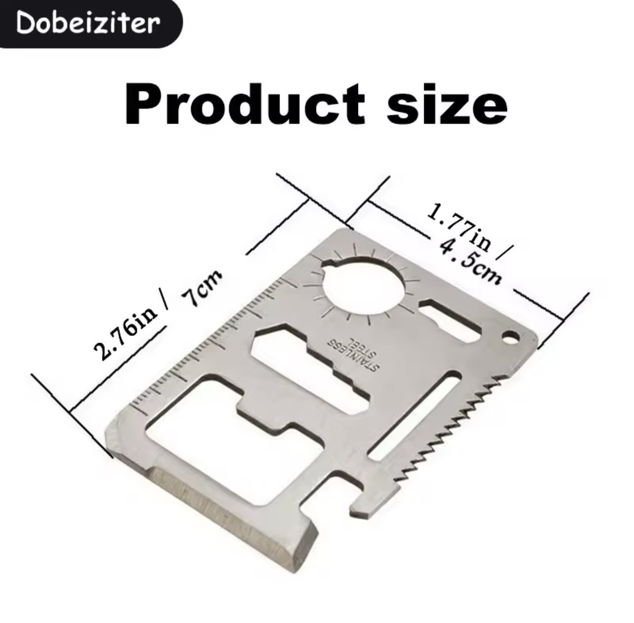 11-in-1 Stainless Steel Multi-Tool Card -Pocket Survival Gear