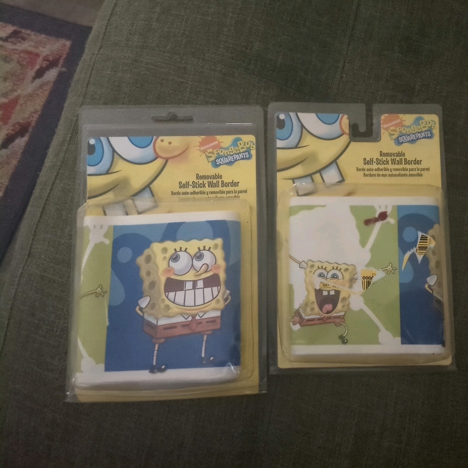 New In Package 2008 Nickelodeon SpongeBob SquarePants Self stick wall border x2