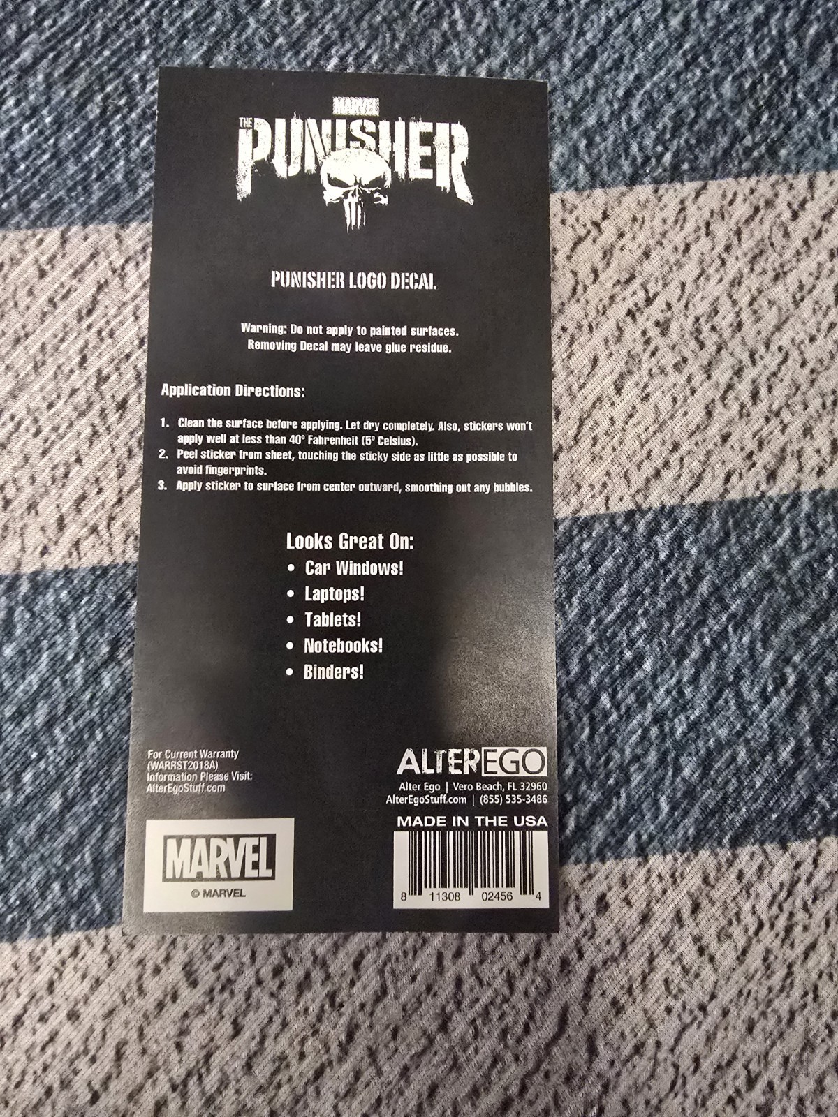 Marvel the Punisher Logo Sticker Decal Loot Crate Exclusive, May 2018