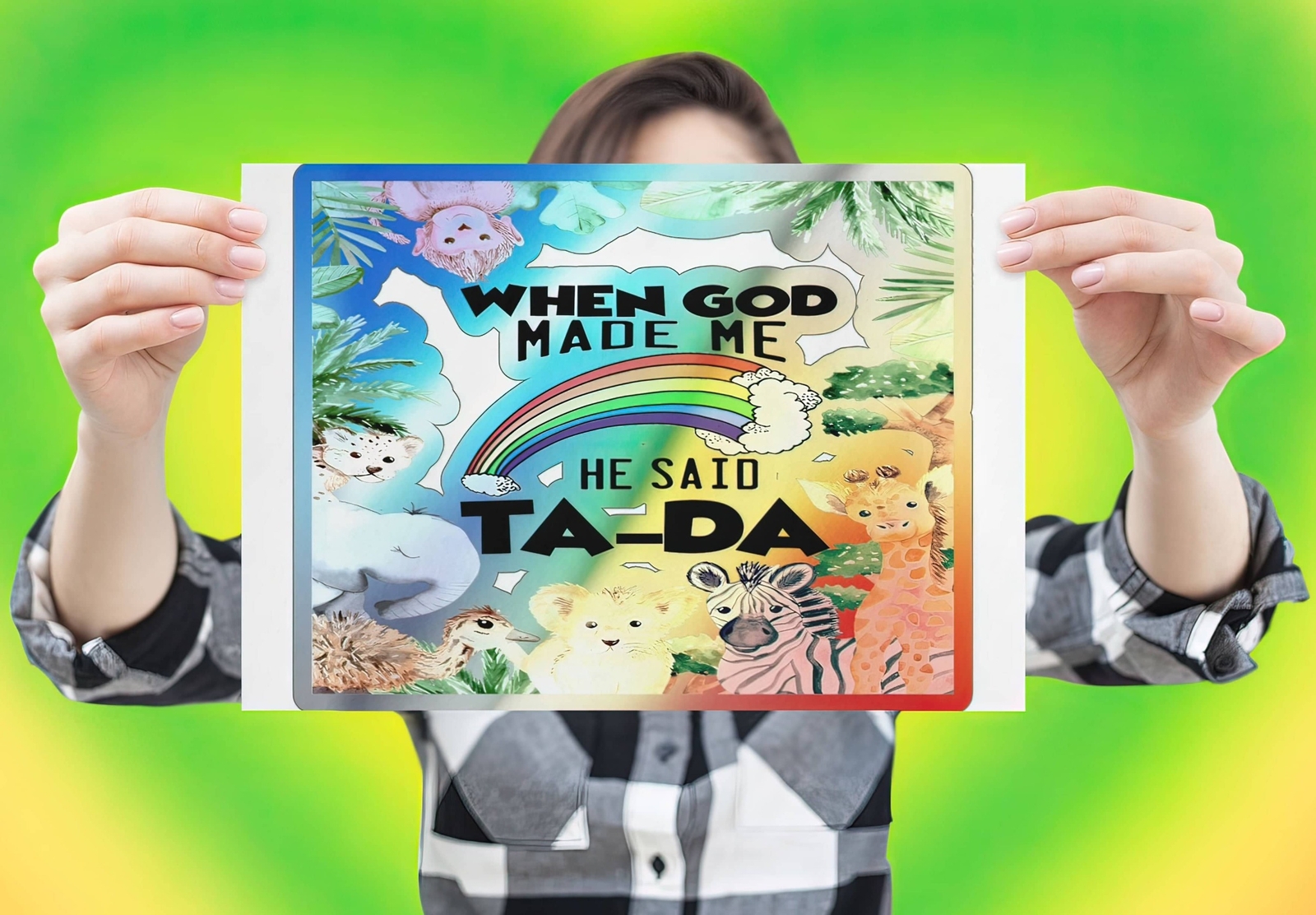 Holographic Die-Cut Stickers "Ta-Da"