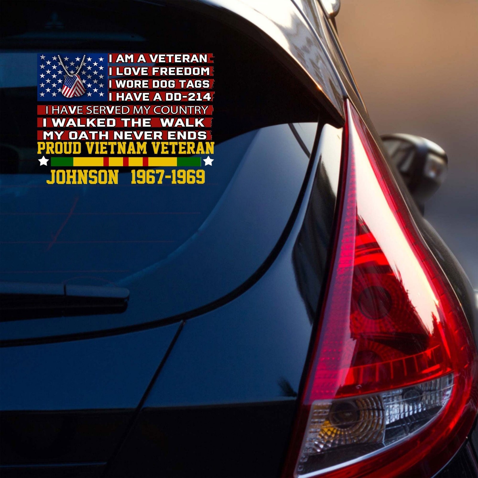 Personalized Vietnam Veteran Car Sticker Proud Military Window Decal Vinyl Decor