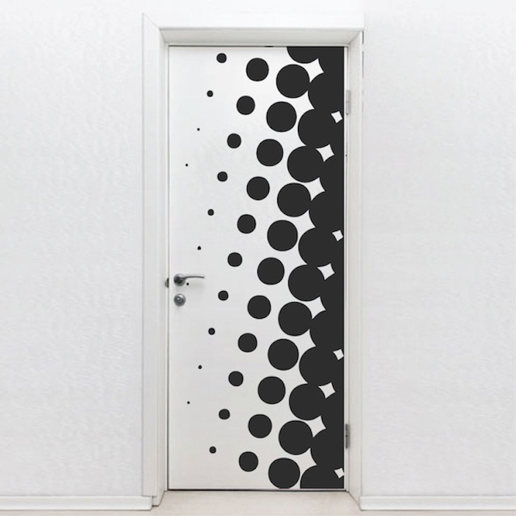 Halftone Wall Decal Abstract Wallpaper Mural Vinyl Removable Circles Design, b02