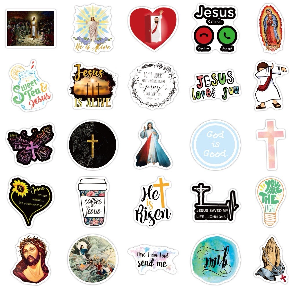 20 Random Jesus Christianity Stickers Faith Decals Laptop Hydro Free Shipping