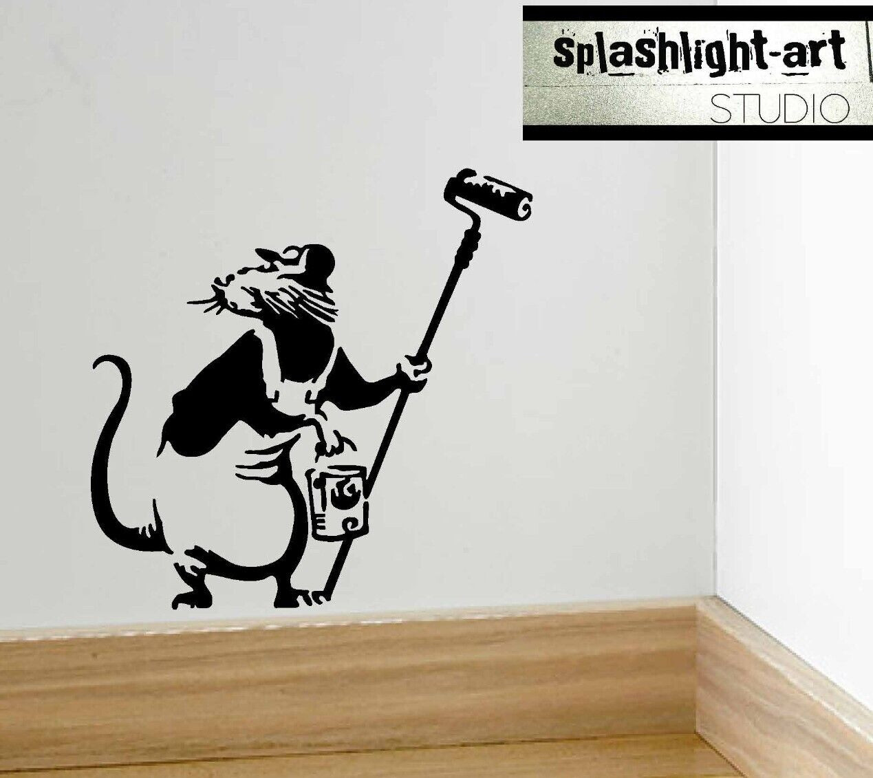 Banksy (S) Rat Painter Decorator Skirting Board Wall Vinyl Sticker Decal fun