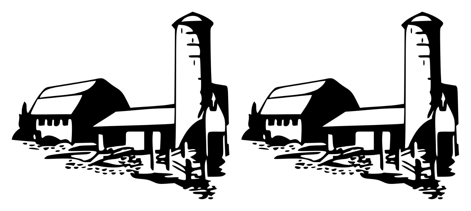 BARN FARM SCENE VINYL DECAL LARGE 9.2×8" X2 2 Decals