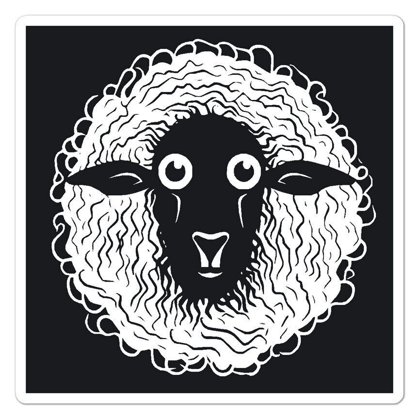 Black And White Sheep Sticker Decal