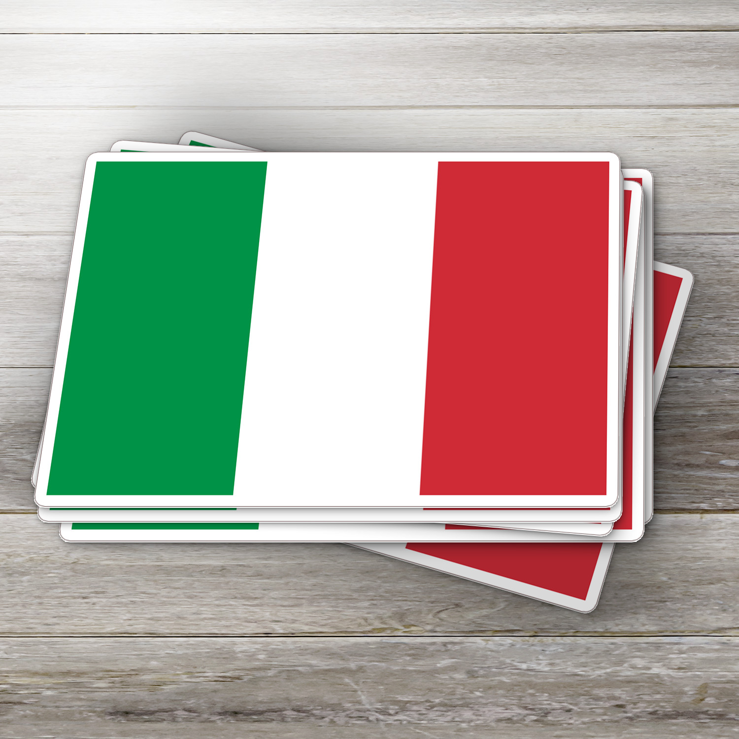 Italy Flag Stripe Vinyl Decal – Wholesale Lot of 100 – 3×2”