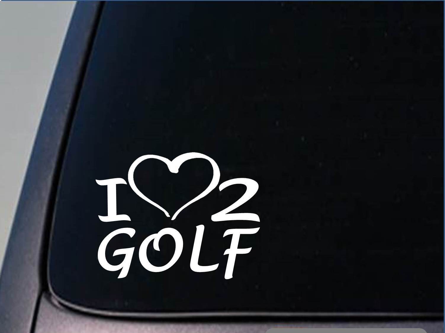 I heart to golf sticker *H186* 8 inch wide vinyl putter driver tee decal