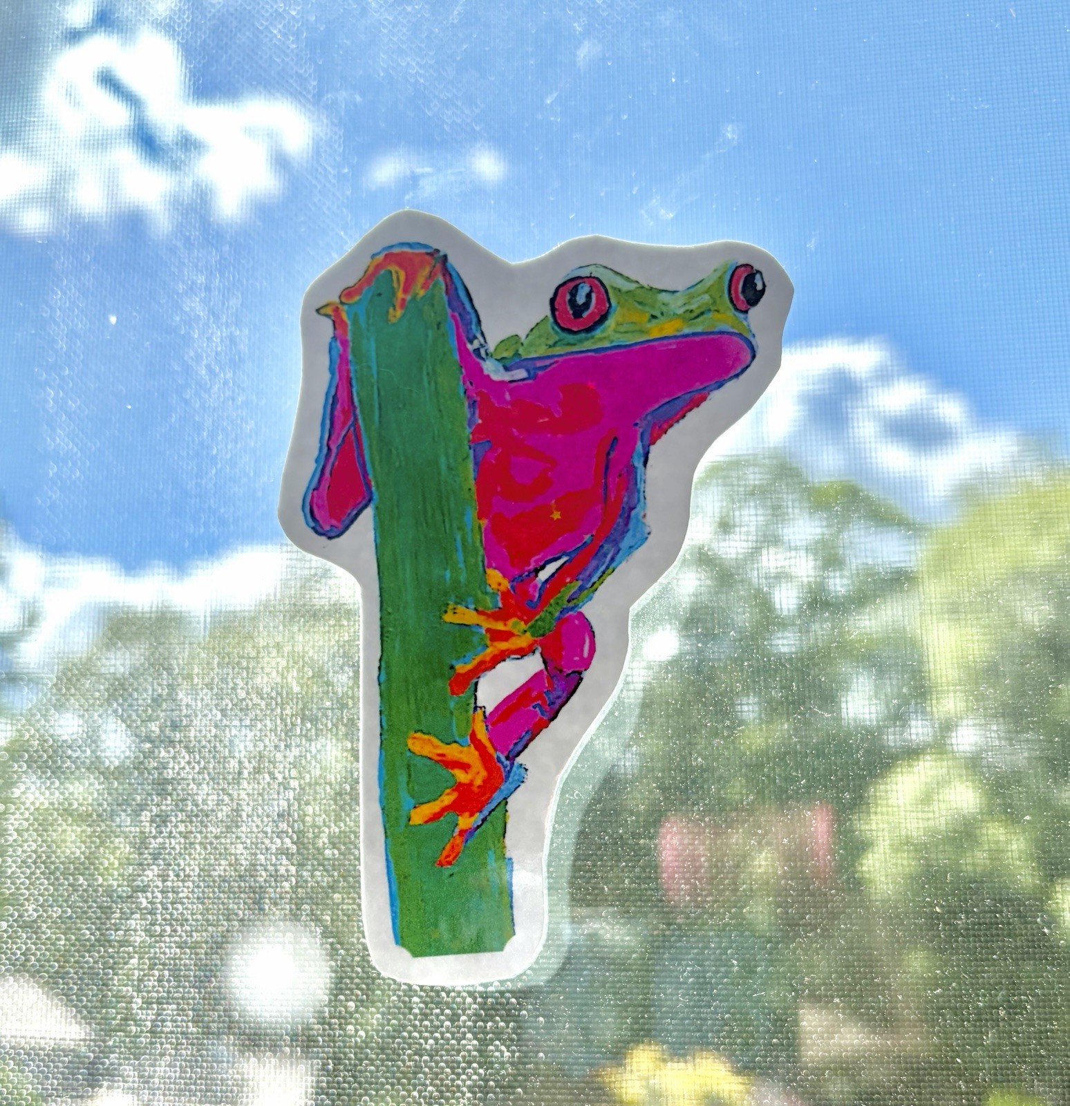 Tree Frog Waterproof Sticker: Aesthetic Frog Art Vinyl Decal