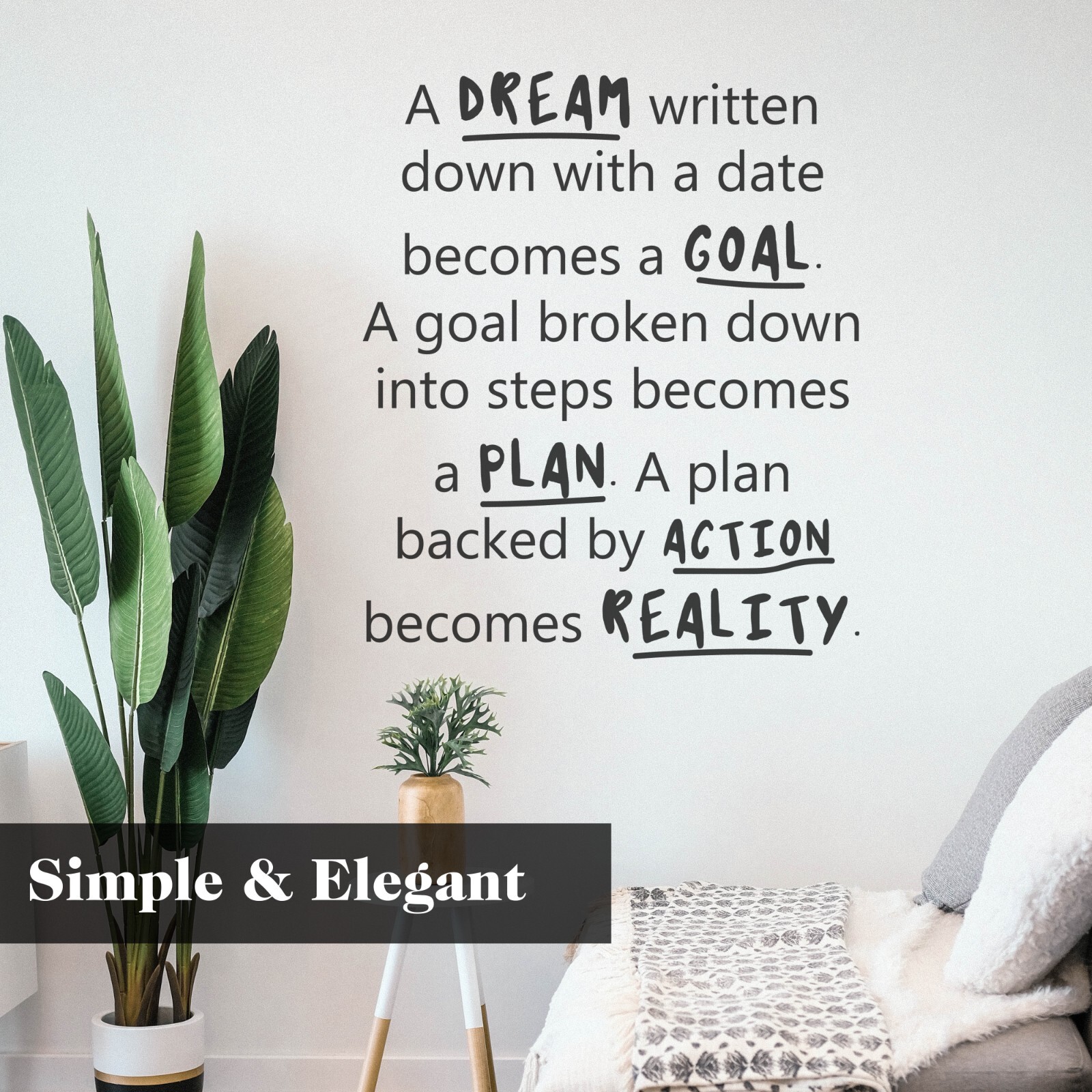 A Dream Written Motivational Inspirational Office Wall Decal Sticker Vinyl Quote