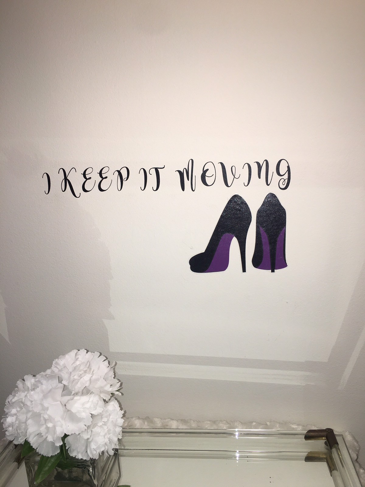 Purple Shoe Lovers Lady Quote Home Car Salon Wall Decal Sticker Free Shipping