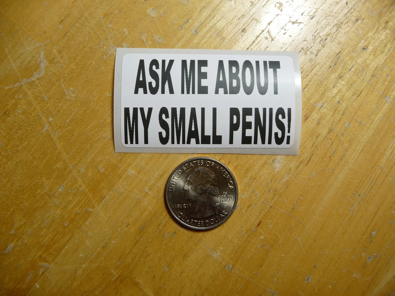 ASK ME ABOUT MY SMALL PENIS STICKER DECAL 1 – 50 BULK PACK FUNNY PRANK JOKE