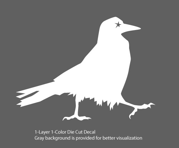 Birds – Star-eyed Raven/Crow/Corvid Decal – 6Yrs Outdoor Vinyl Die Cut Sticker