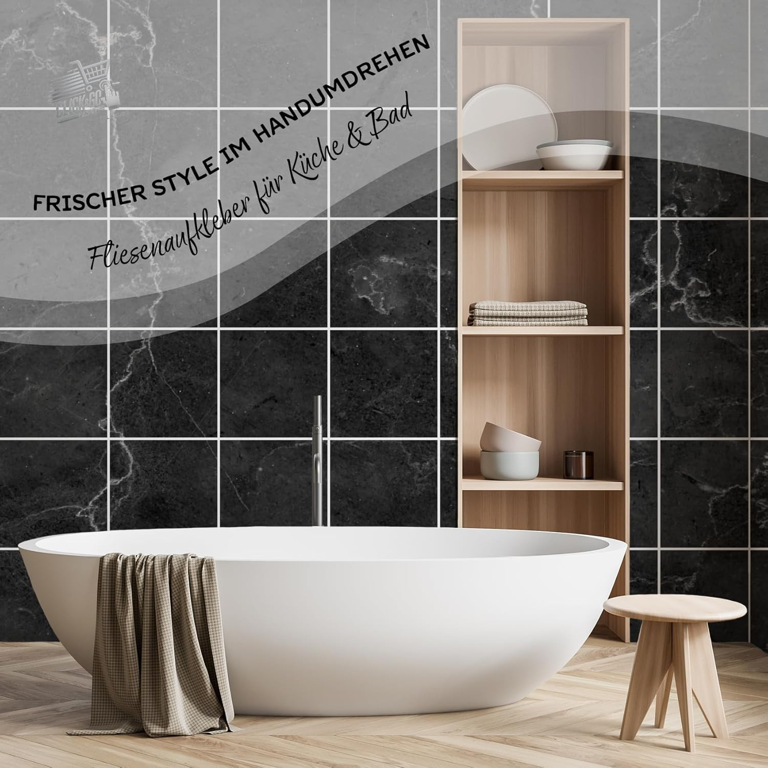 10 stickers black marble tiles 20×20 tiles kitchen bathroom PVC stickers