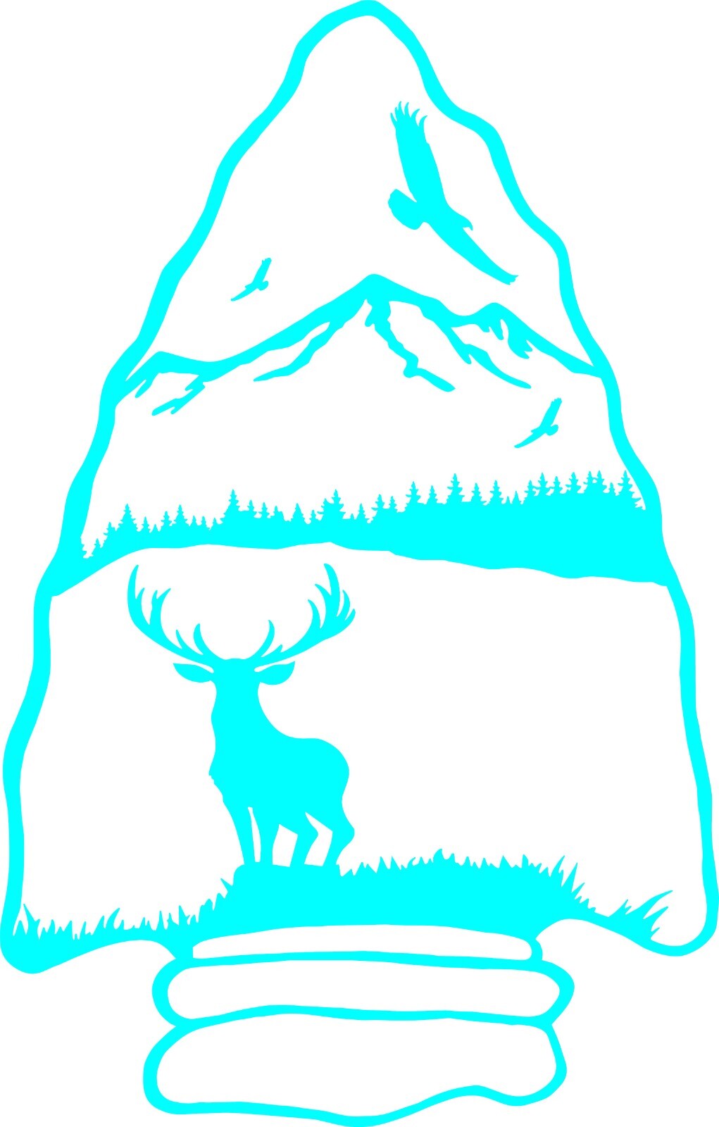 Arrow Head with a Deer decal in your choice of color 5.5"h x 3.5"w