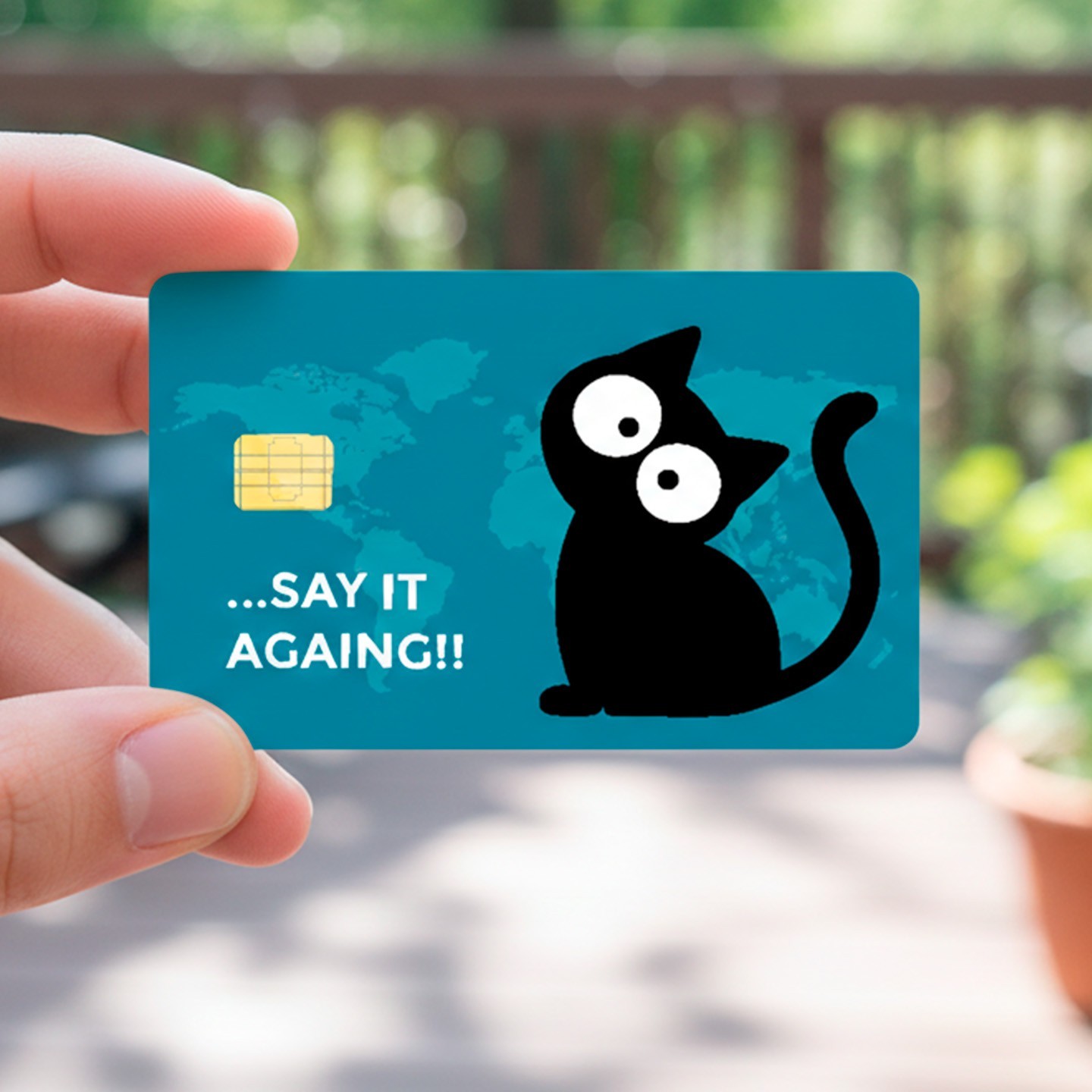 4-Pack Funny Cat Credit Card Skin Stickers | Matte Waterproof Vinyl Decal Cover