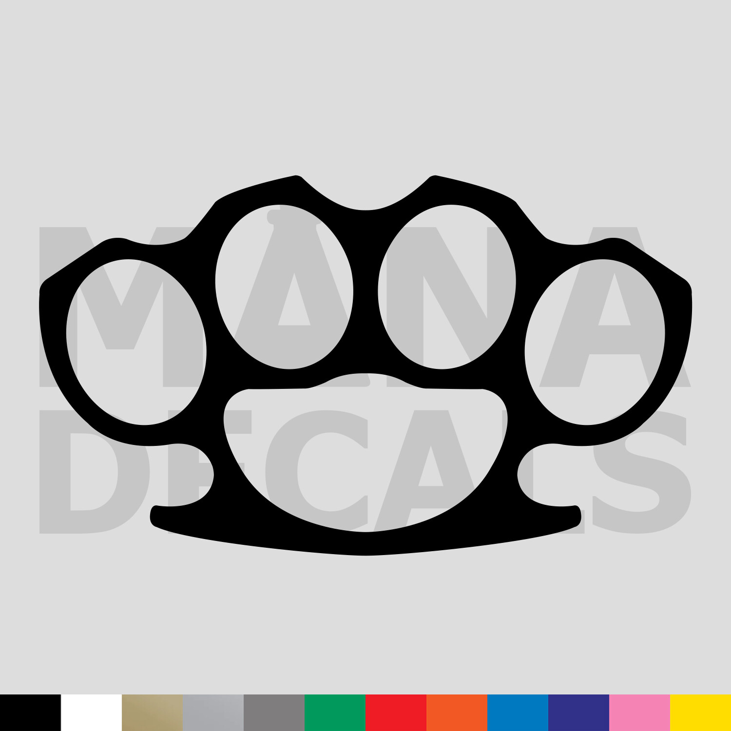 Brass Knuckles Vinyl Die Cut Decal Sticker – Fighting Boxing Punch Defense