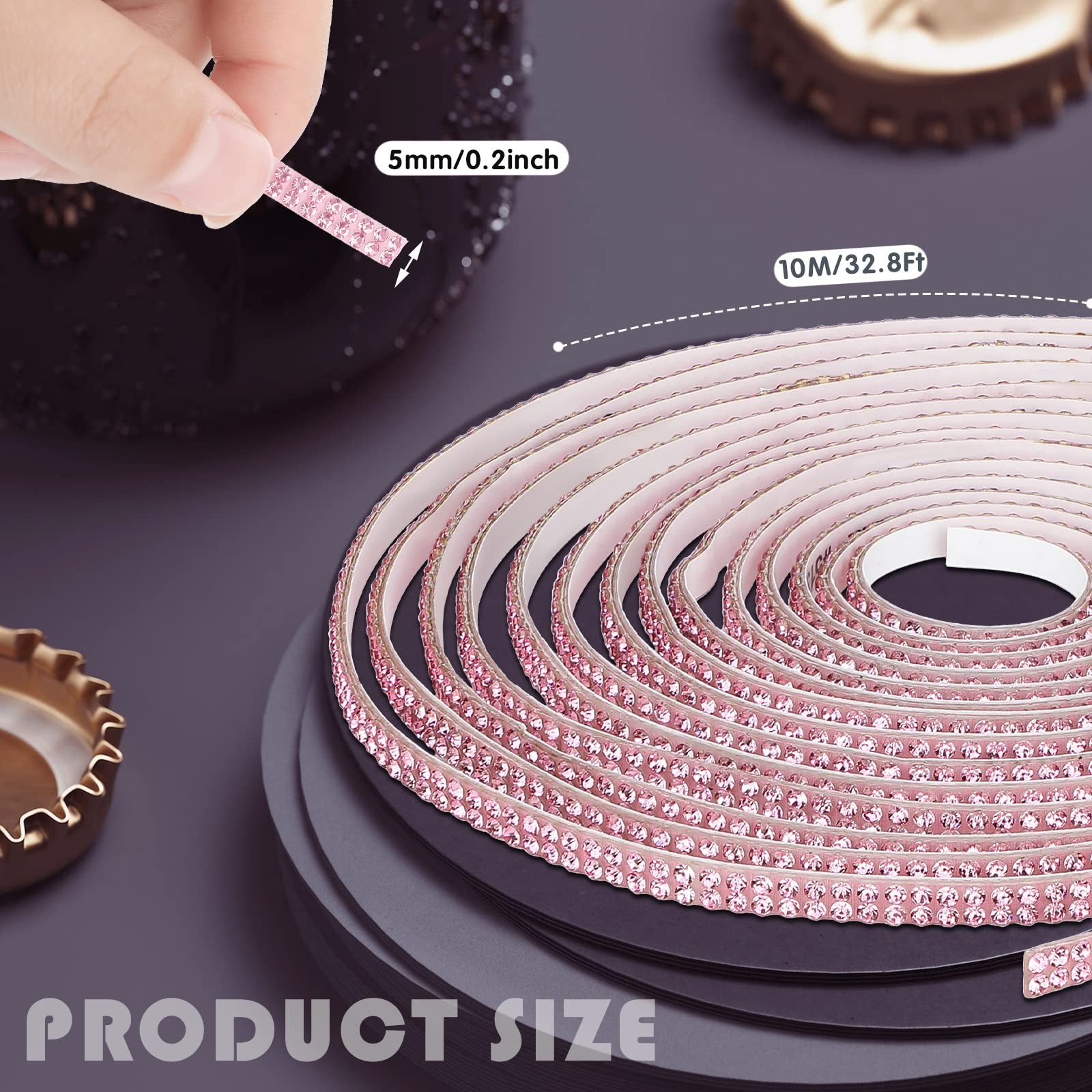 32.8Ft Self-Adhesive Rhinestone Car Trim for Interior and Exterior Decoration
