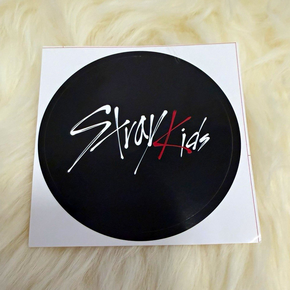 Stray Kids Round Music Sticker/Decal for Adults & Teens, Black White Red
