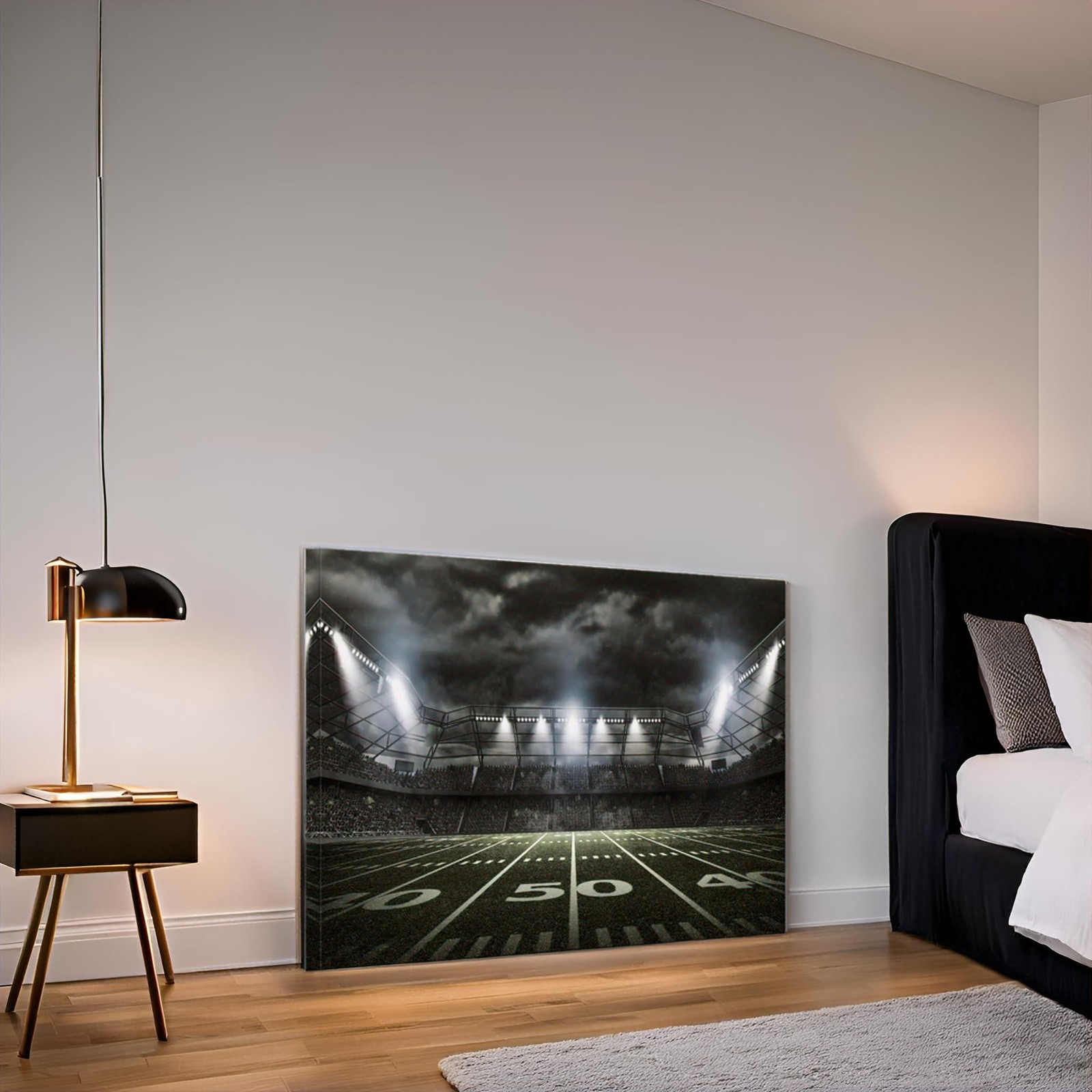 American Football Stadium Canvas Wall Art for Boys Room Gym Decor Large Sport…