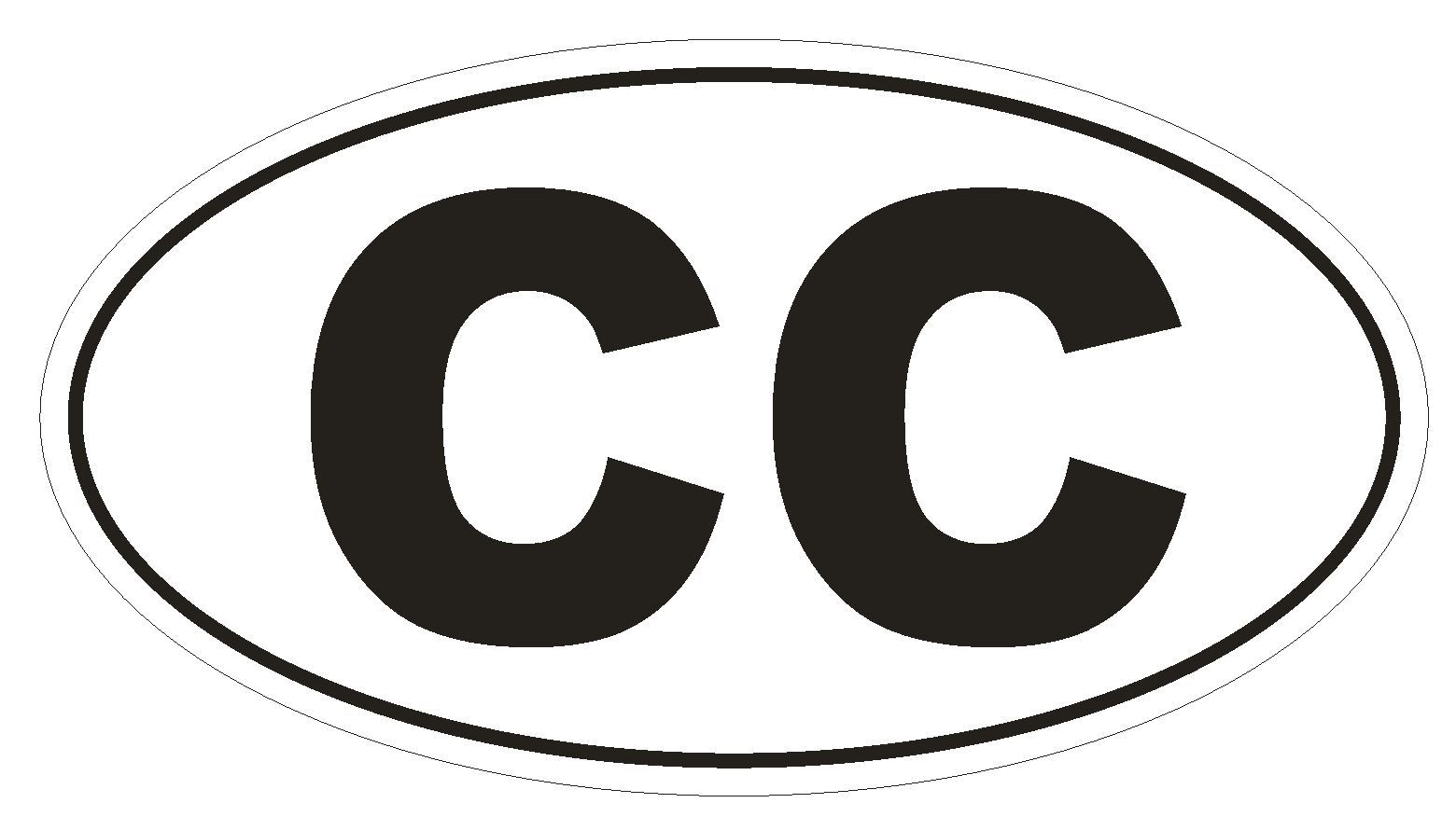 CC Consular Corps Country Code Oval Bumper Sticker or Helmet Sticker D892 Euro