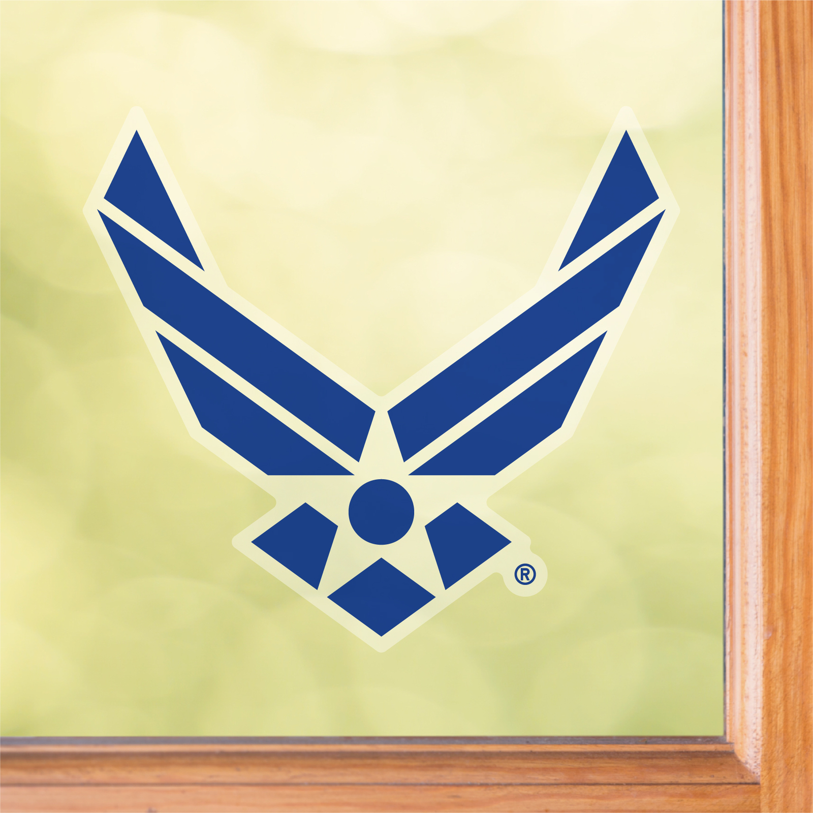 Blue Air Force Wings Front Static Cling
