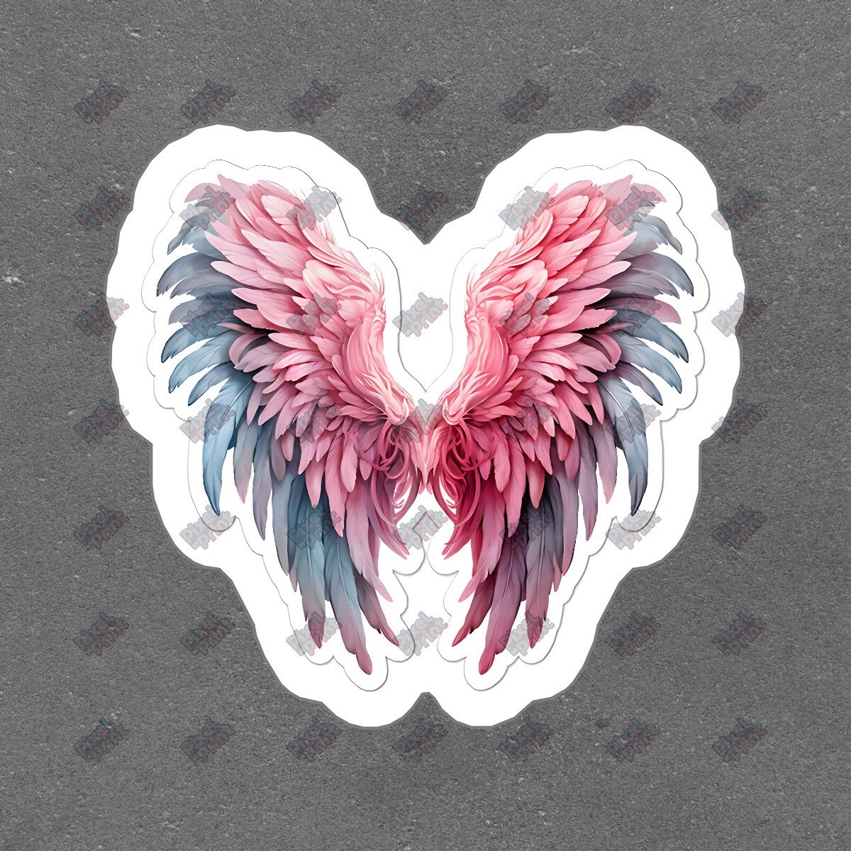 Stunning Pink and Blue Angel Wings Vinyl Sticker Aesthetic Decal for #121154