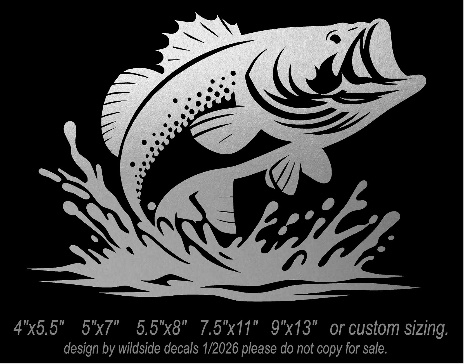 Large Mouth Bass Fish Vinyl Decal car truck window fishing boat sticker