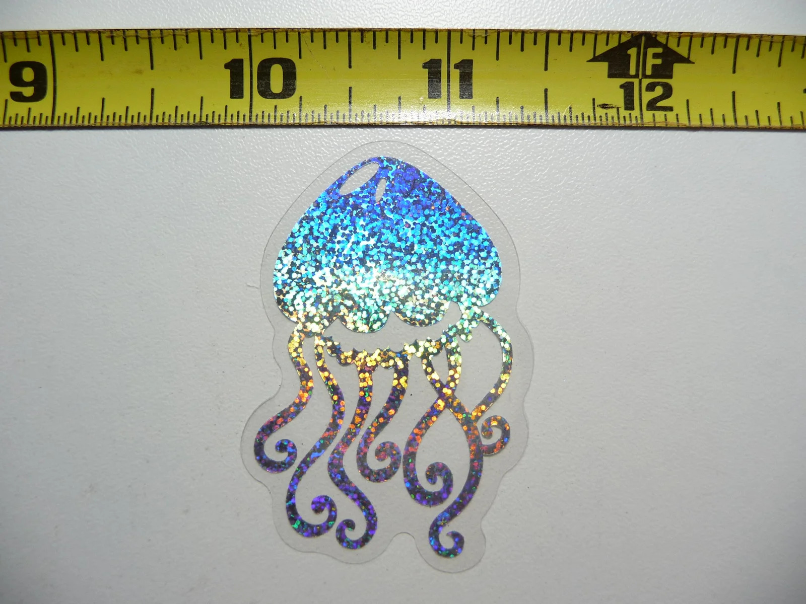 HOLOGRAPHIC JELLYFISH SMALL STICKER DECAL OCEAN SEA LIFE SPARKLE FUNNY
