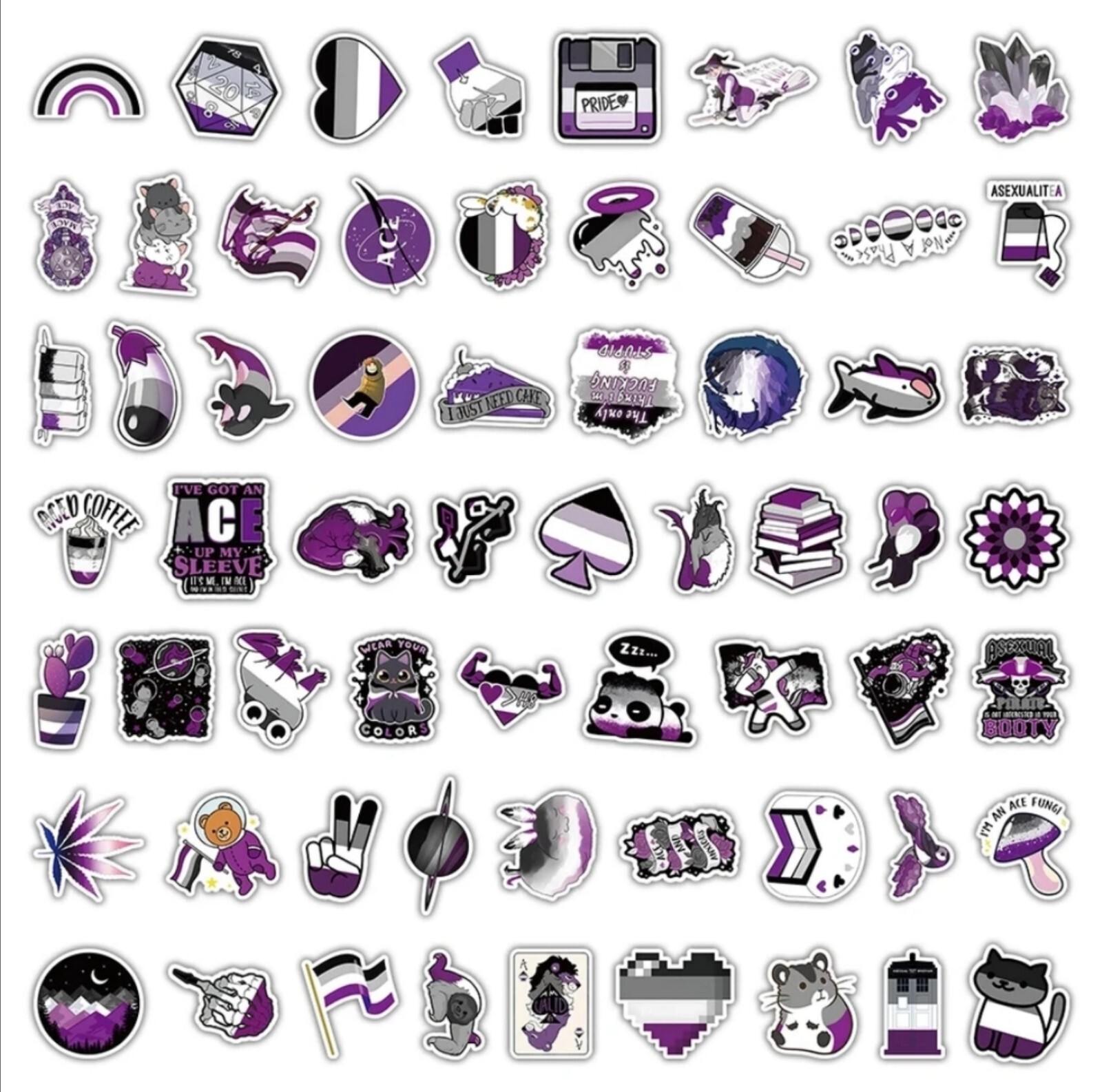 10 PCS Ace Asexual Pride Flag Stickers BRAND NEW