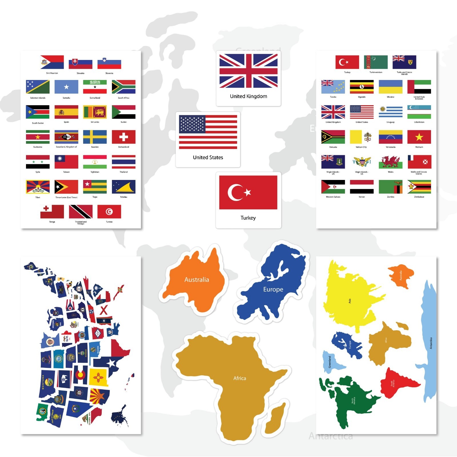 Premium World Flags Stickers Set – Durable Country Flag Decals for Kids & Teache