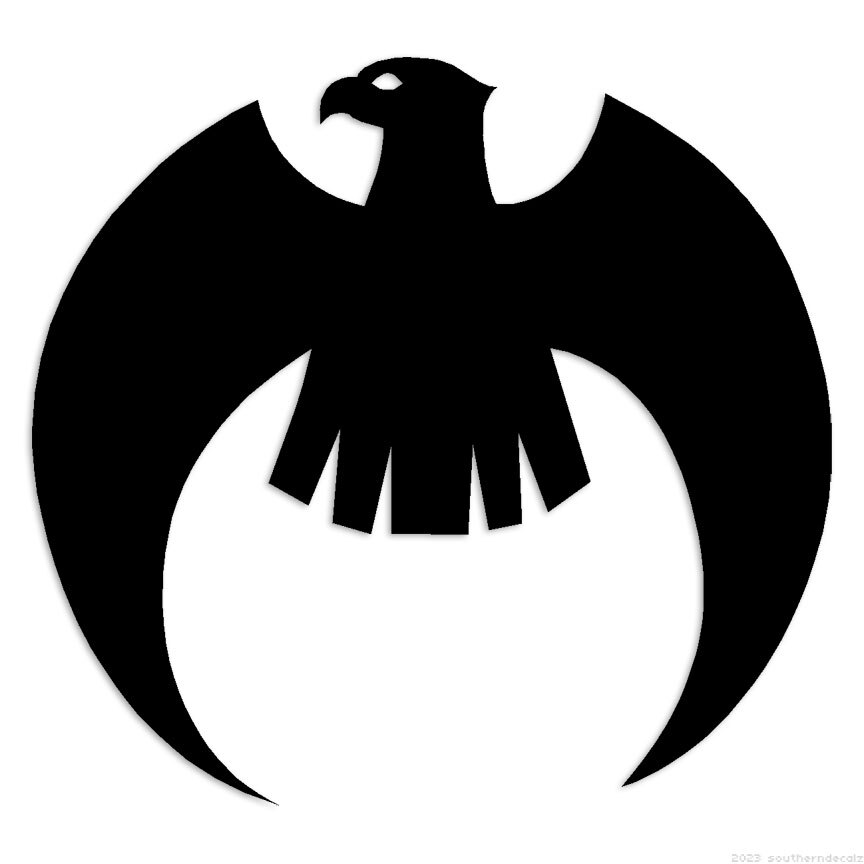 Eagle Falcon Crest – Decal Sticker – Multiple Colors & Sizes – ebn6708