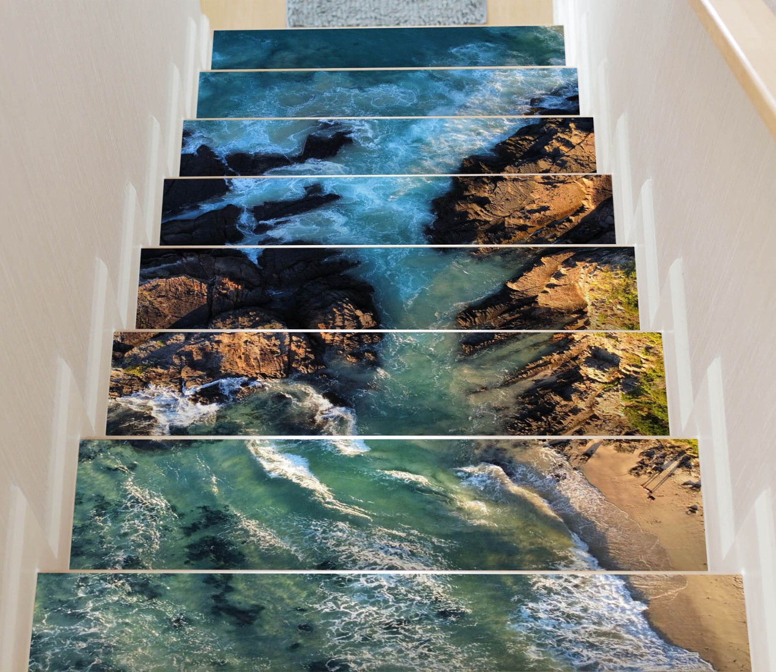 3D Casual Sea E211 Stair Risers Decoration Photo Mural Vinyl Decal Wallpaper E