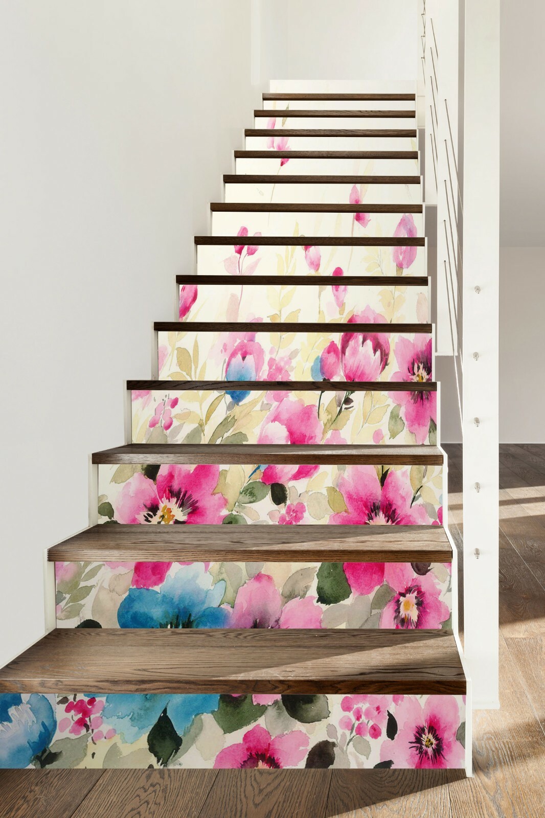 3D Color Flowers ZHU950 Stair Risers Decoration Photo Mural Vinyl Wallpaper Amy