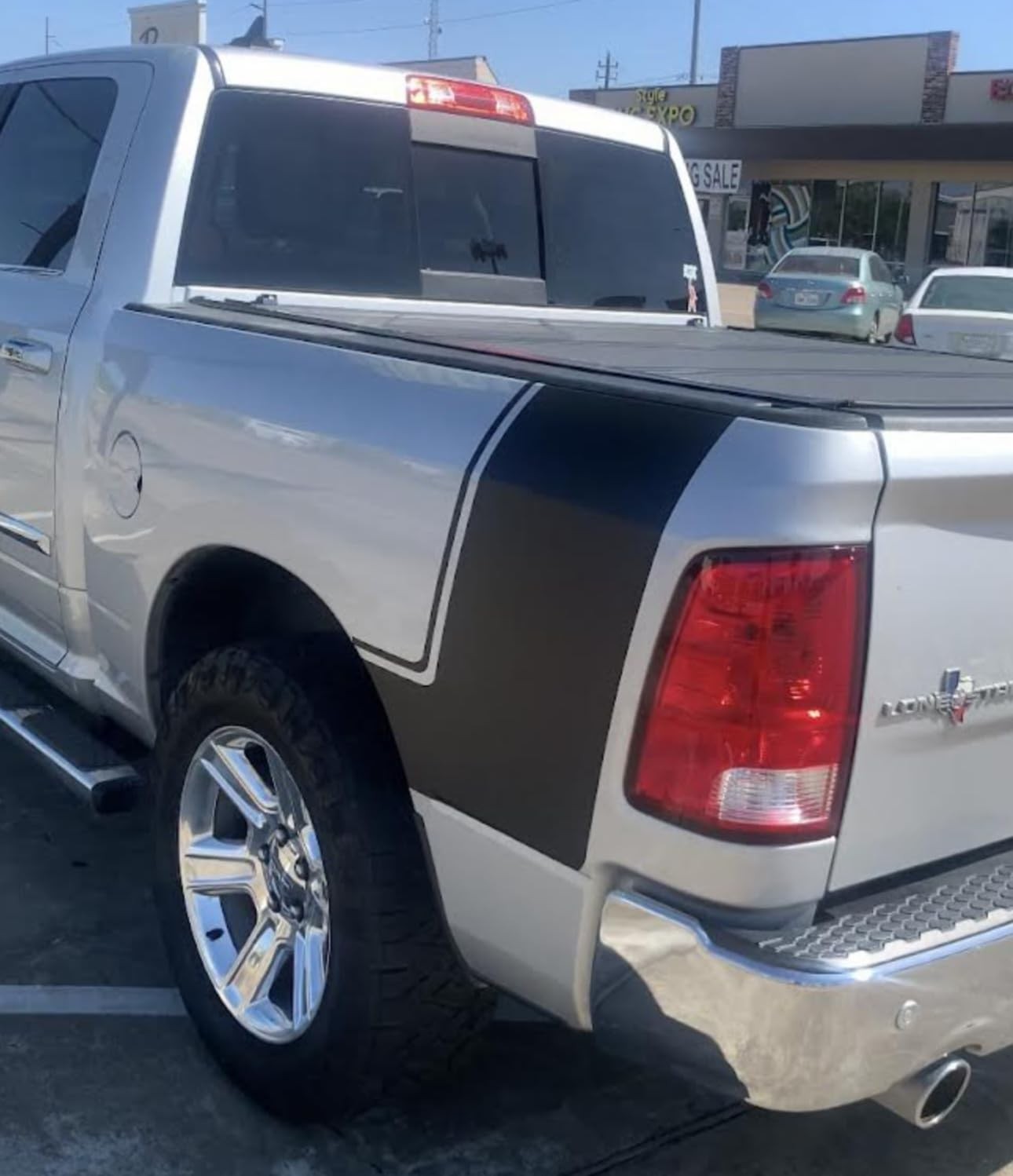 Fits Ram 1500 Rear Side Bed Decals & Hood Stripe Stripes 5.7 Vinyl Graphics Rall