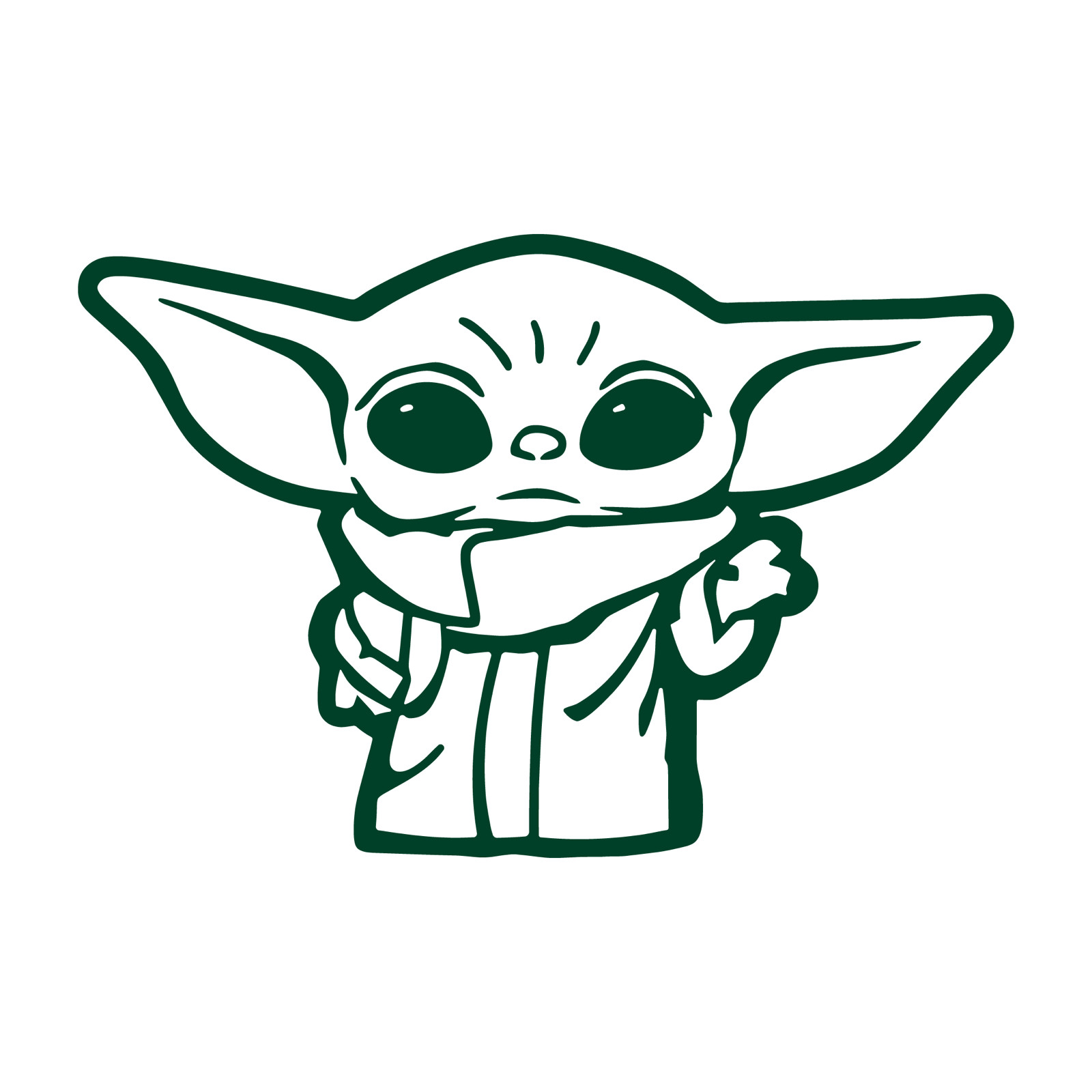 Baby Yoda die cut decal Made in USA 44 Colors No background 3"(H)x3.5"(W)