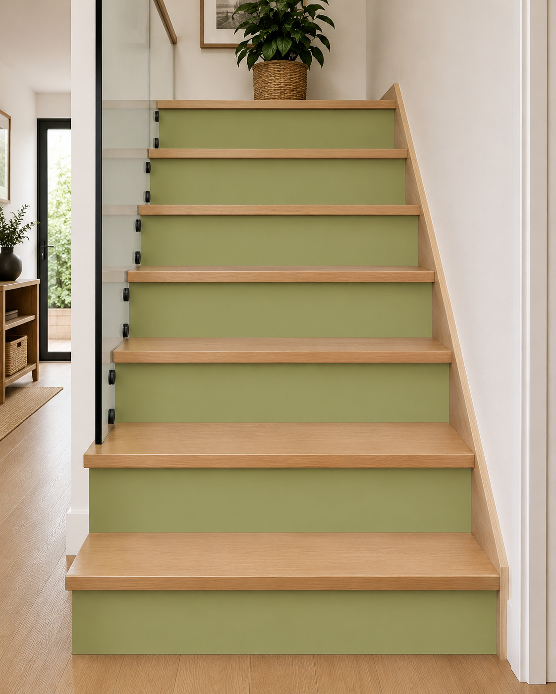 Gothic Green Stair Riser Stickers | Waterproof Peel and Stick Decals (Set of 5)
