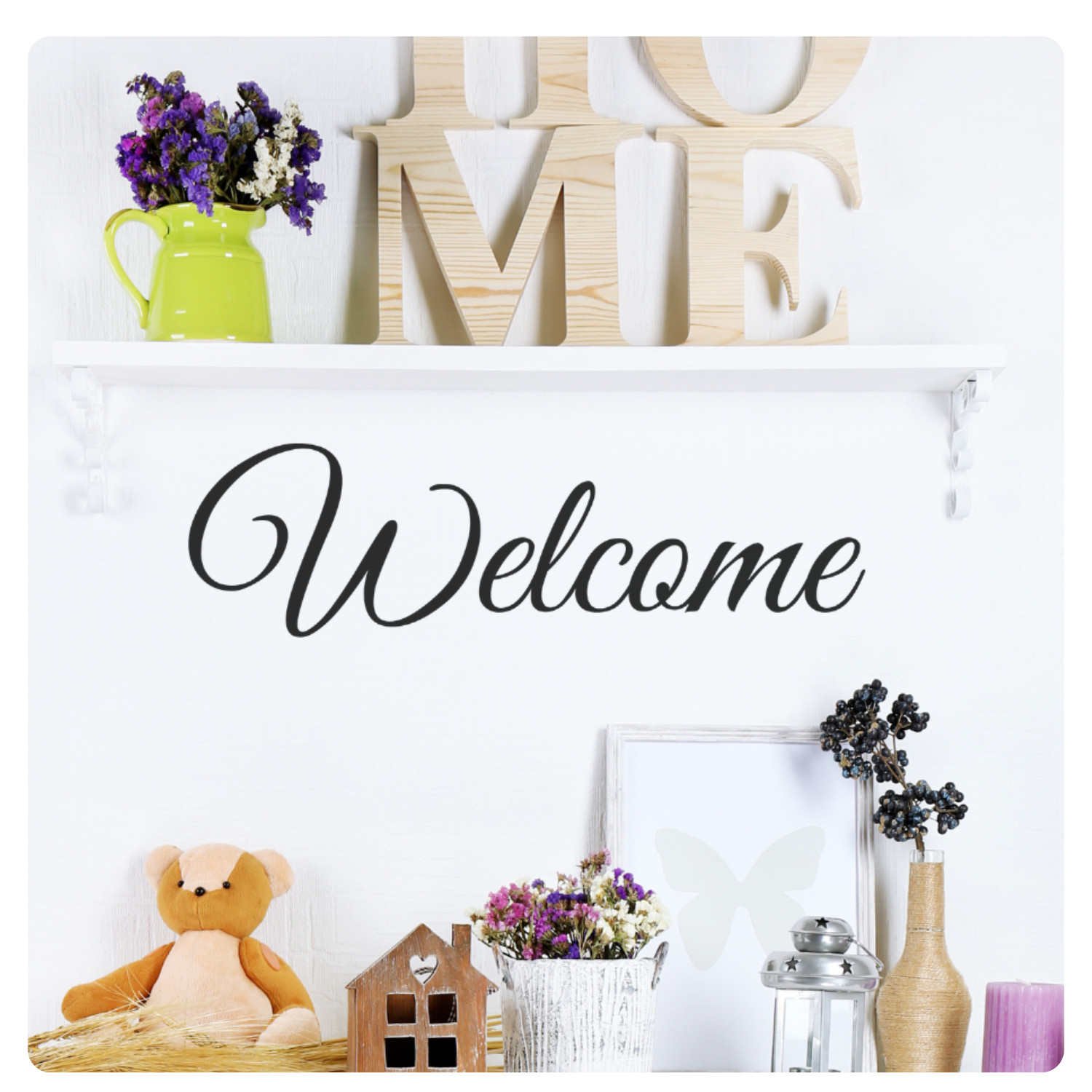 Welcome Inspirational Front Door Wall Decal Sticker Quote Vinyl Art Home Decor