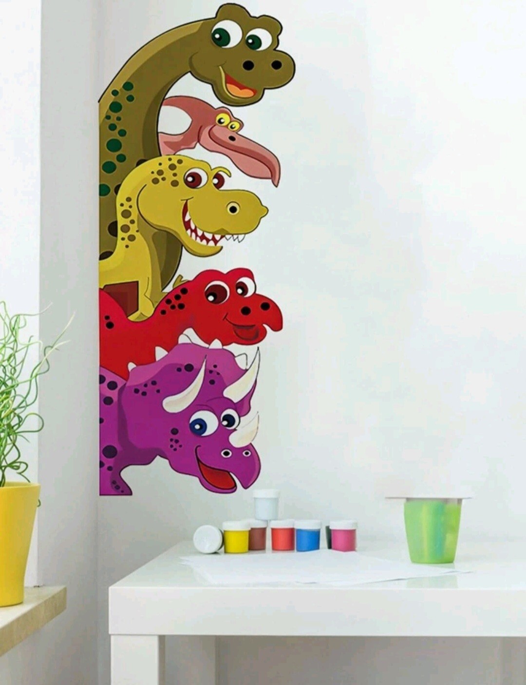 "1pc Cartoon Dinosaur Wall Sticker – Modern PVC Vinyl Decal for Home Decor,…