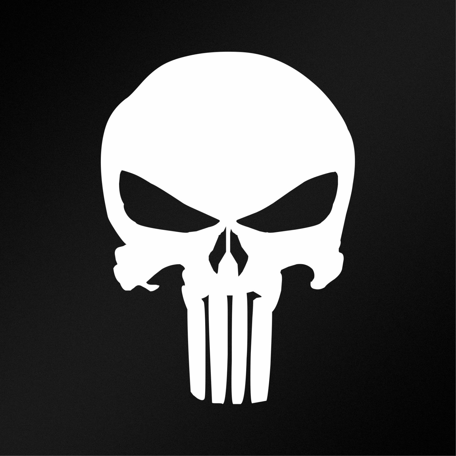 2 Marvel The Punisher White Logo Shaped Vinyl Decal Stickers 7.5" X 5"