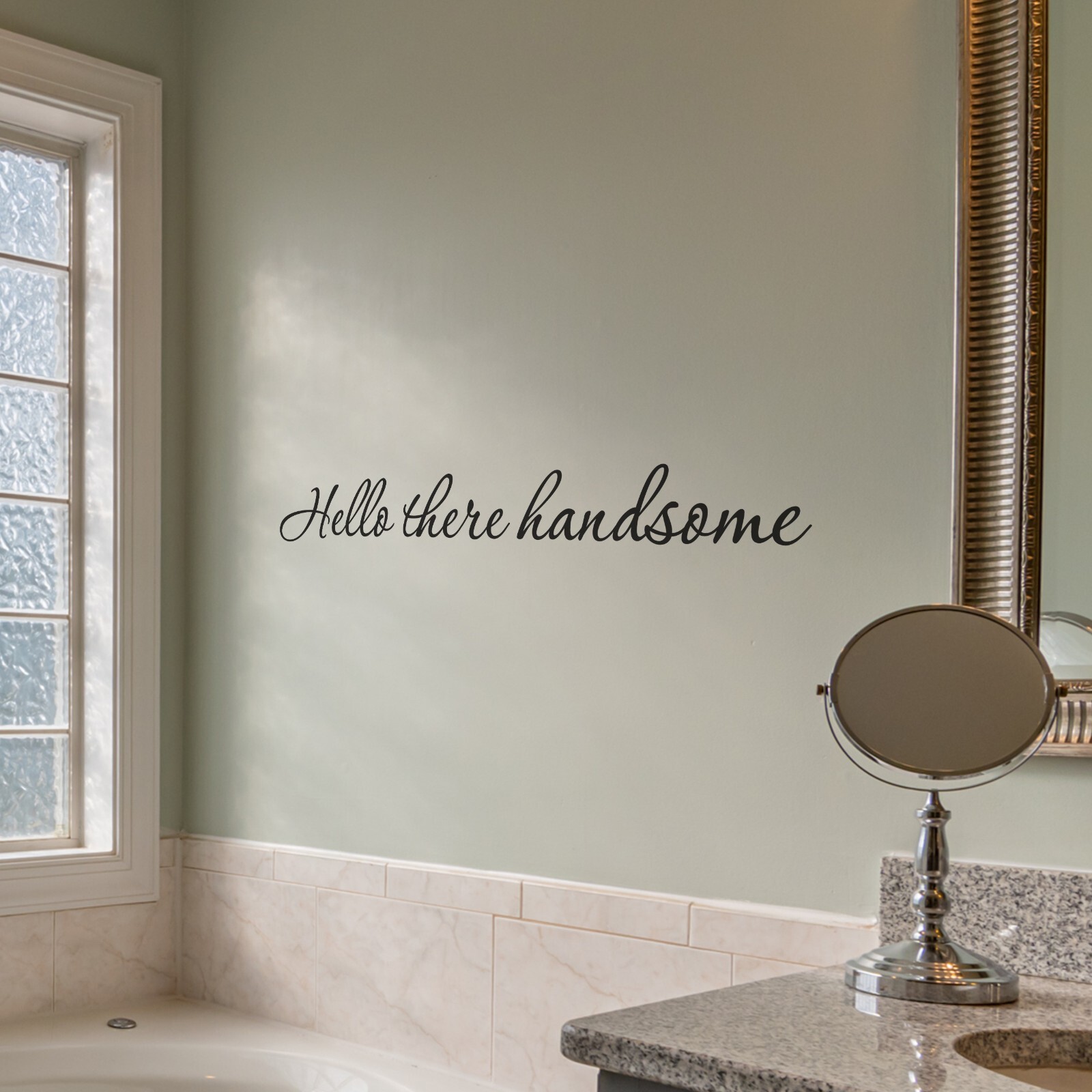 Hello there handsome wall decal love quote sticker bedroom bathroom 22×3 inches