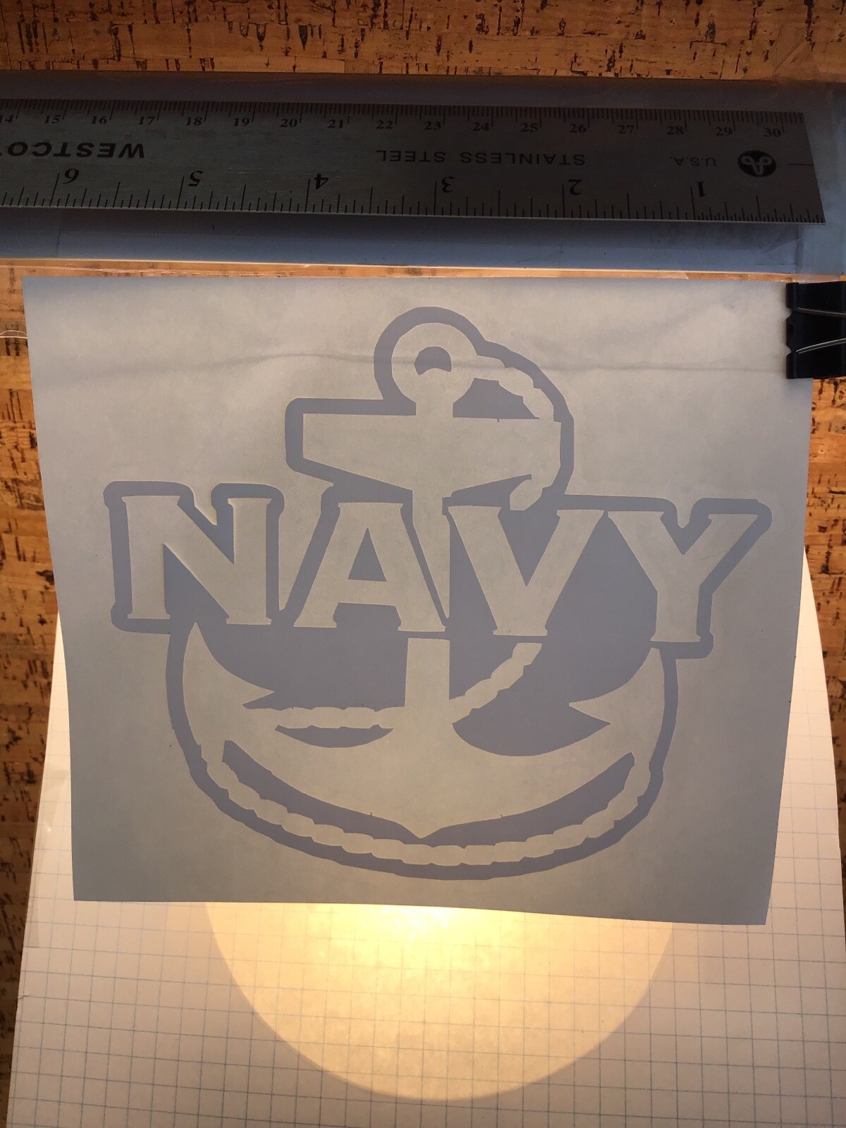 NCAA Navy Football Logo Anchor BIG -WHITE- Vinyl Sticker Decal – MM4.2.1090