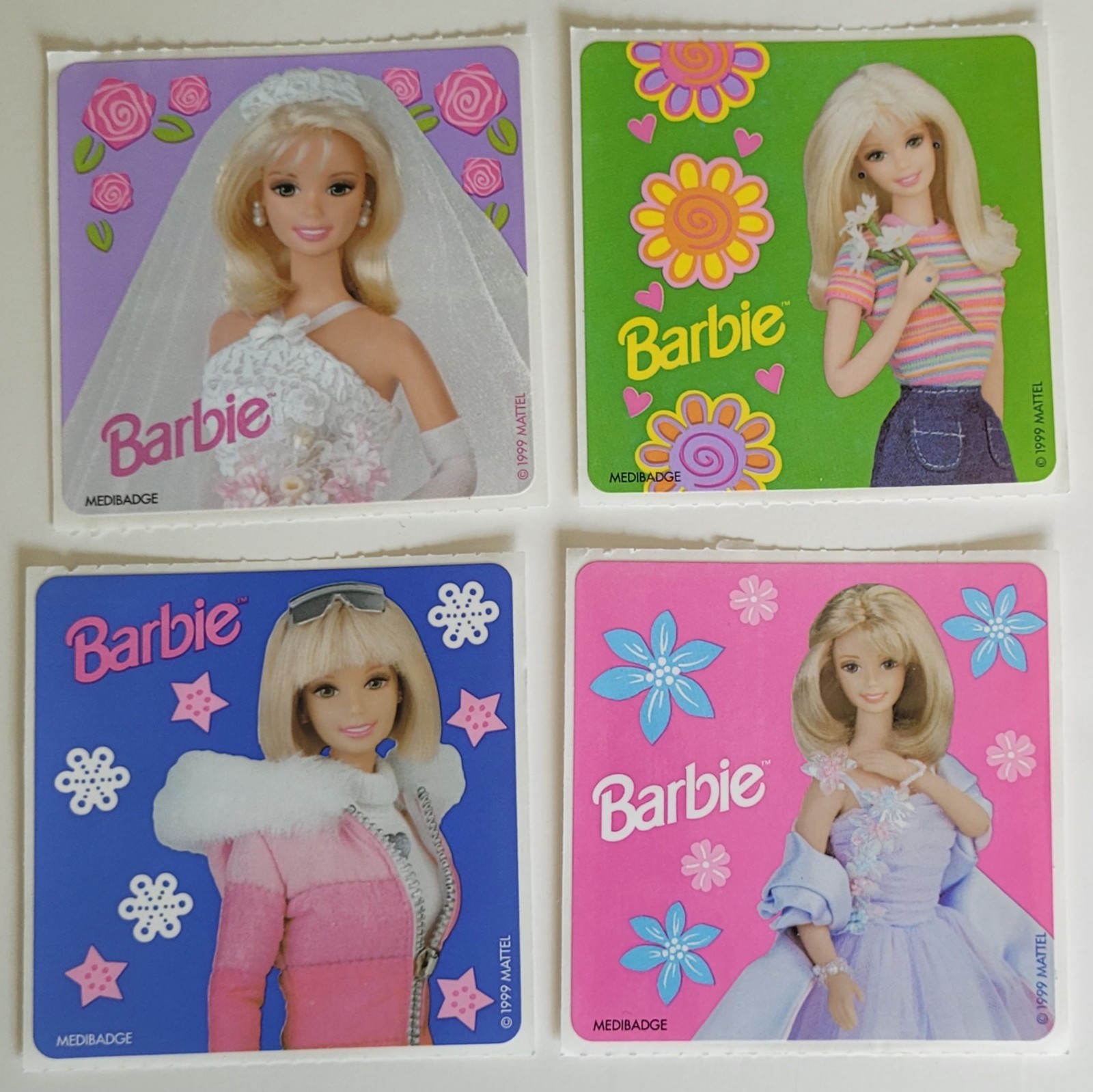 Vintage 1999 Medibadge Barbie Stickers Set of 4
