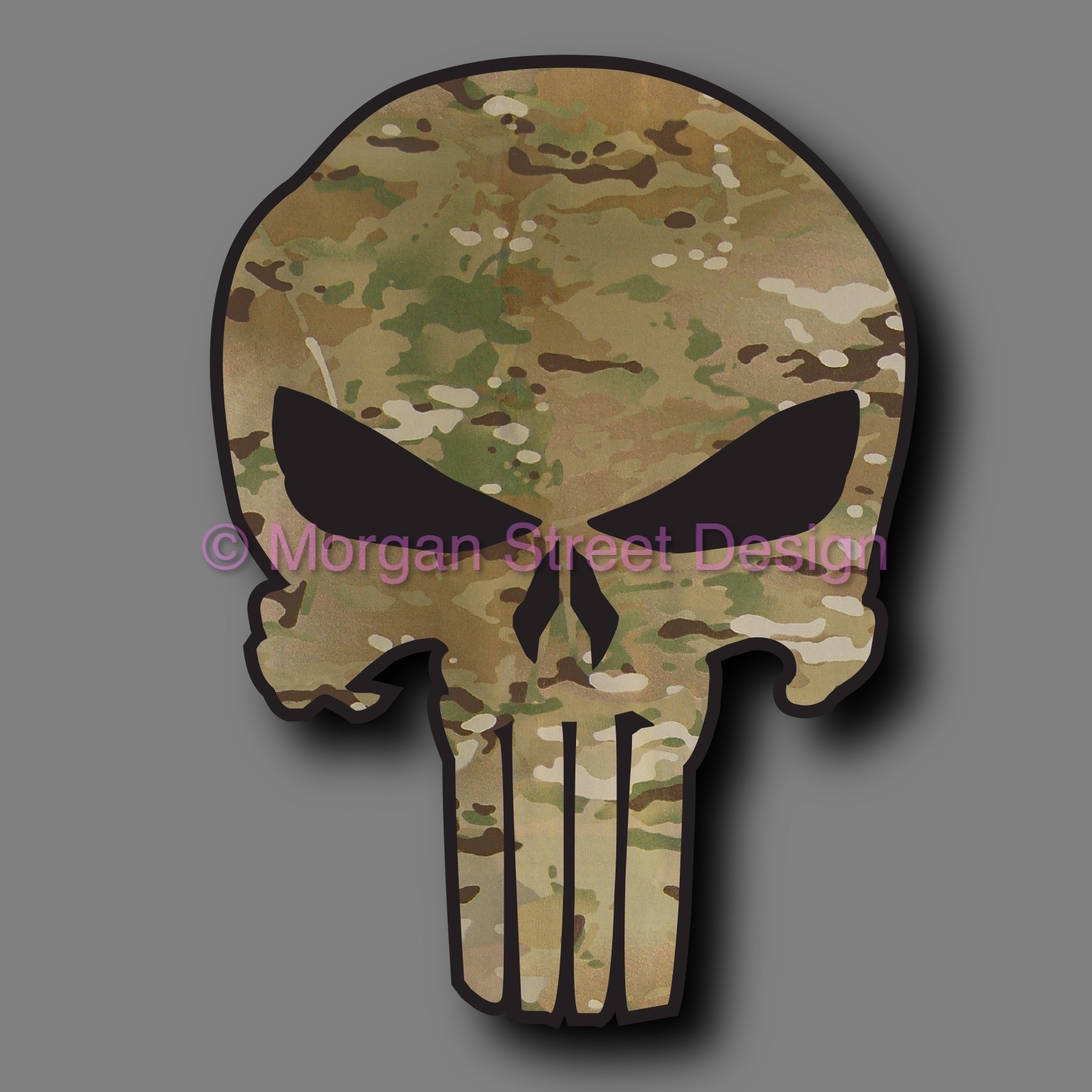 Two (2) Yeti Multicam Army Punisher 2.75” Phone Yeti Decal Sticker