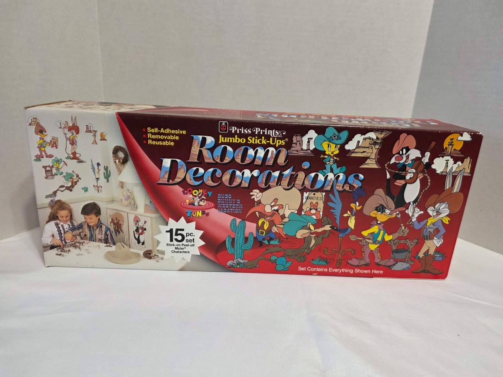 PRISS PRINTS JUMBO STICK UPS 15 PC SET LOONEY TUNES 1992 ROAD RUNNER BUGS TWEETY