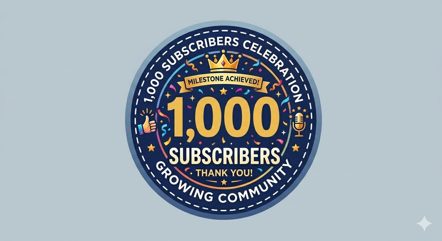 1,000 Subscribers Decal Sticker Phone Laptop 3 Inches
