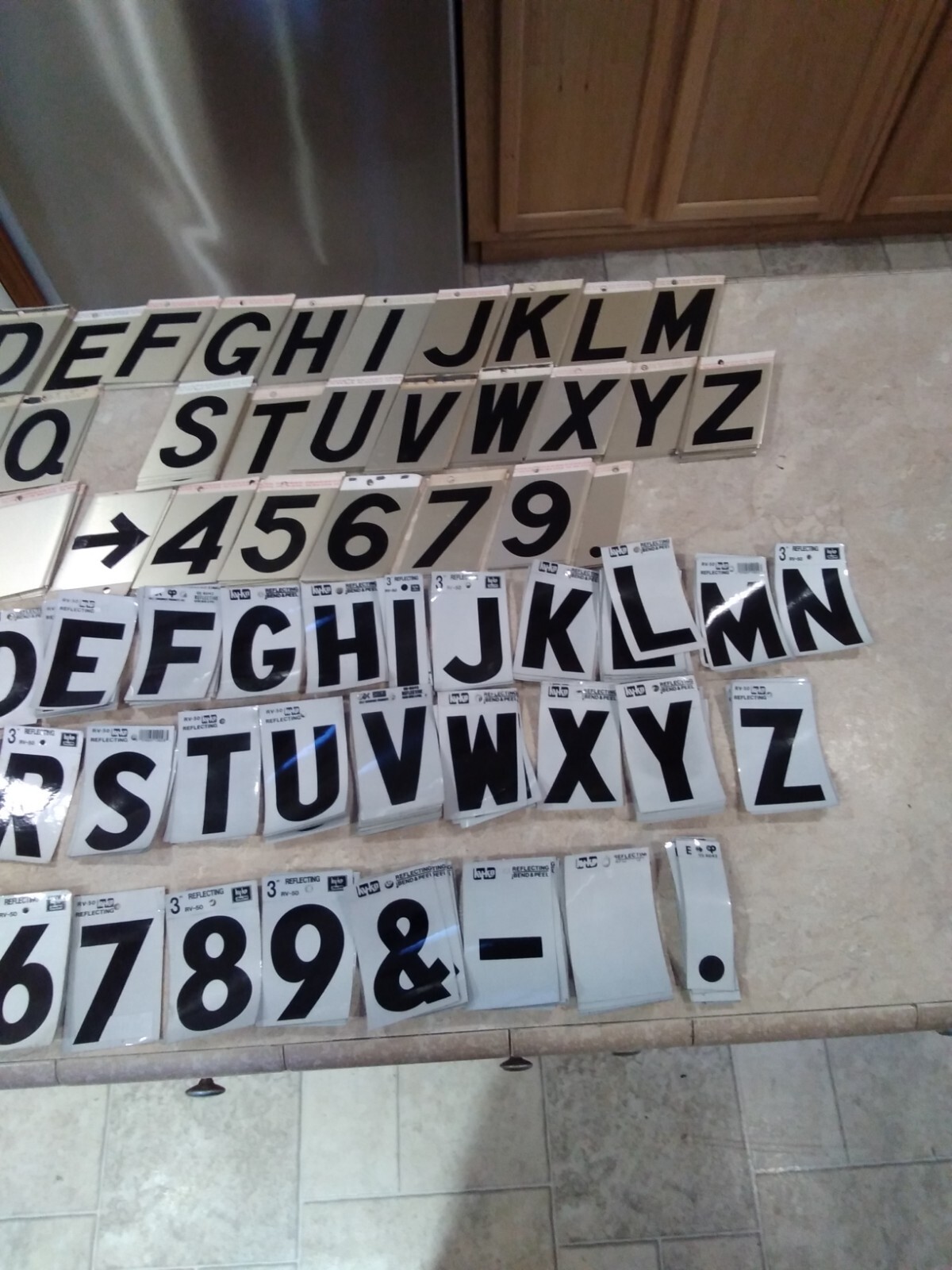 Assorted Vinyl and Metal Self Adhesive Letters & Numbers 3"+ 4" Tall 400+