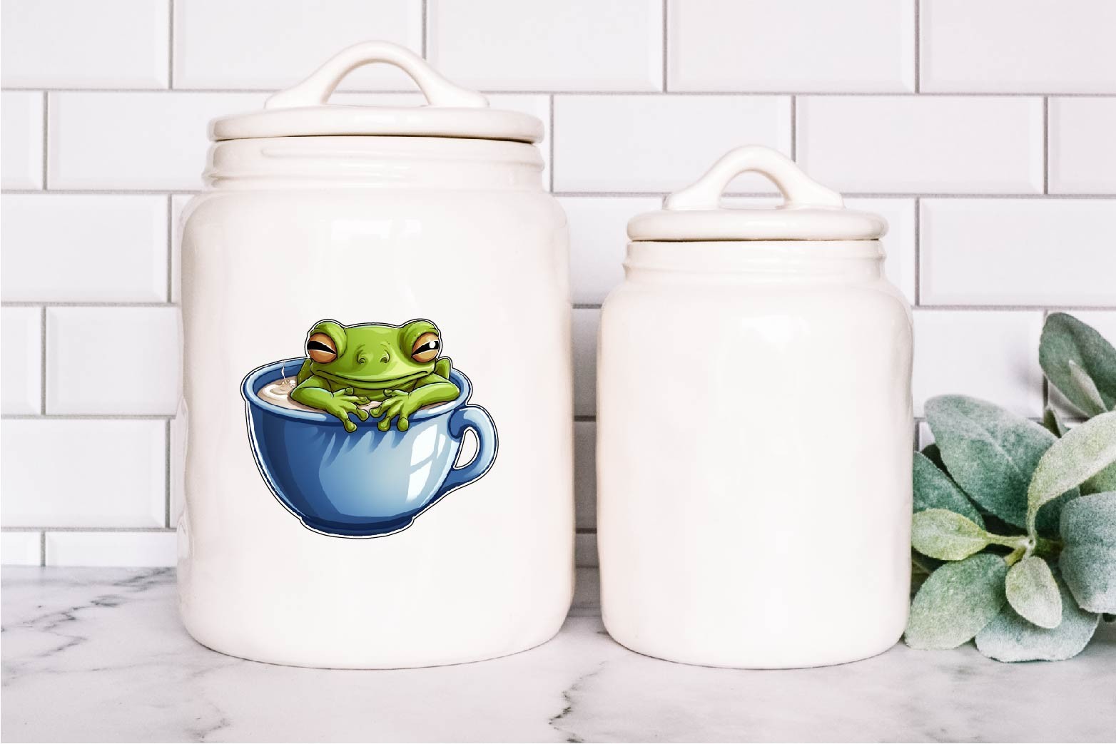 Frog in Coffee Cup Decal Sticker Caffeine First Tree Bull Toad Amphibian Love
